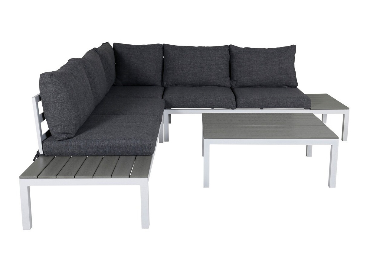 Conjunto de muebles de exterior Dallas 2158 (Blanco + Gris)