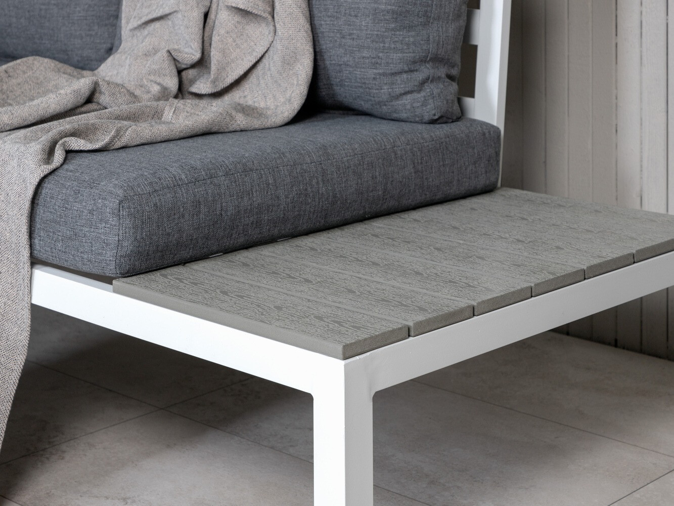 Conjunto de muebles de exterior Dallas 2158 (Blanco + Gris)