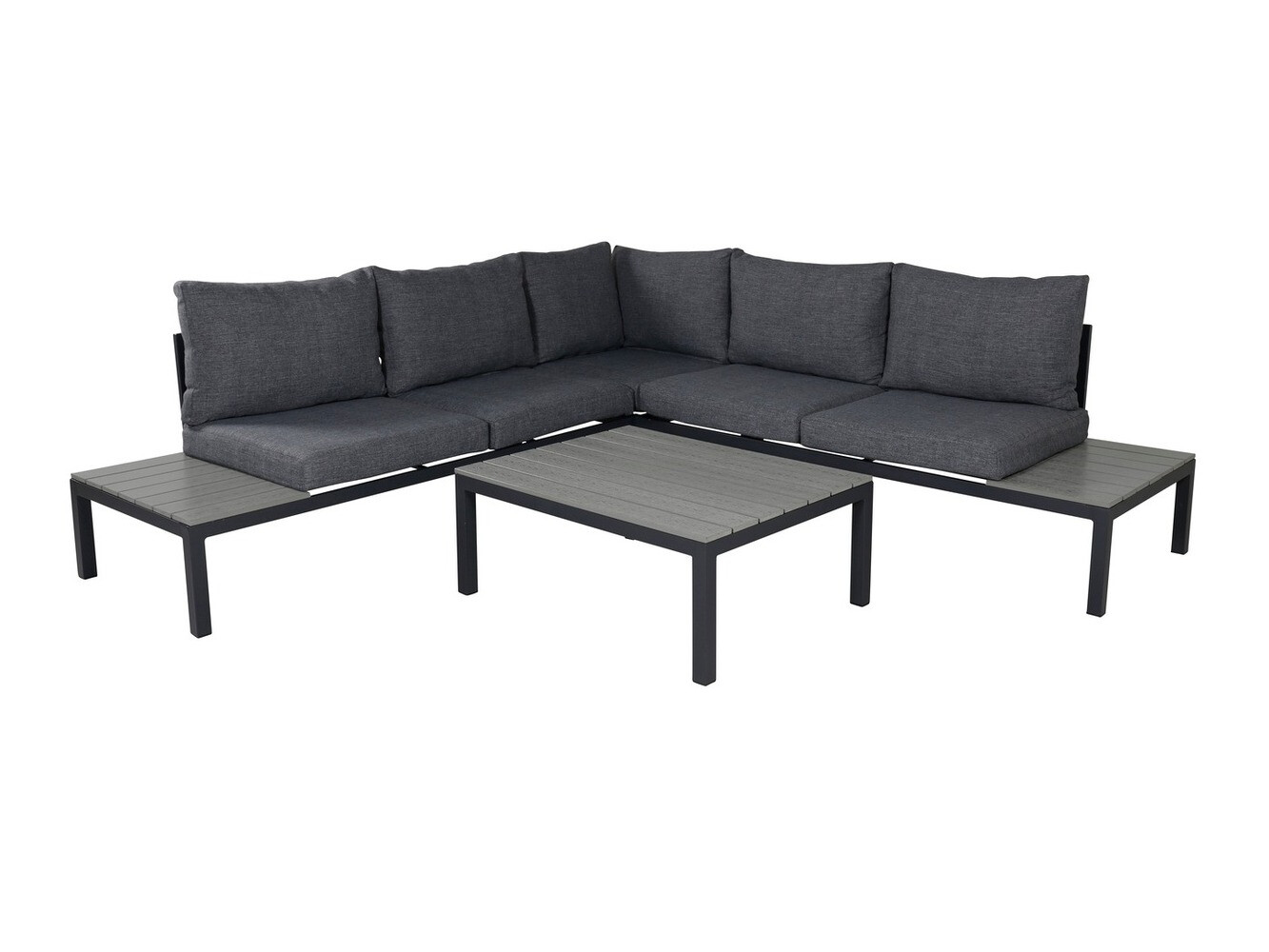 Conjunto de muebles de exterior Dallas 2158 (Negro + Gris)