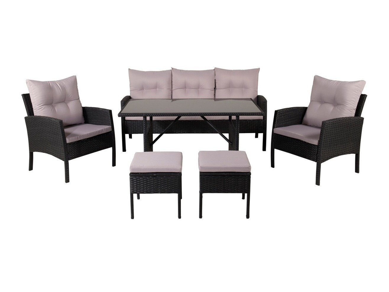Conjunto de muebles de exterior Dallas 2473 (Negro + Gris)
