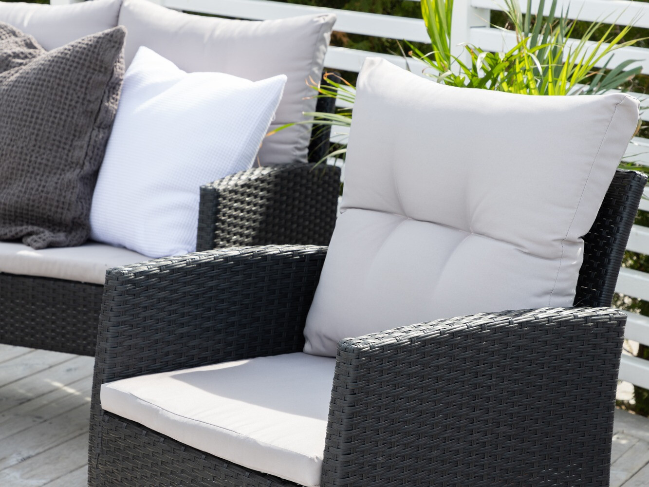 Conjunto de muebles de exterior Dallas 2473 (Negro + Gris)