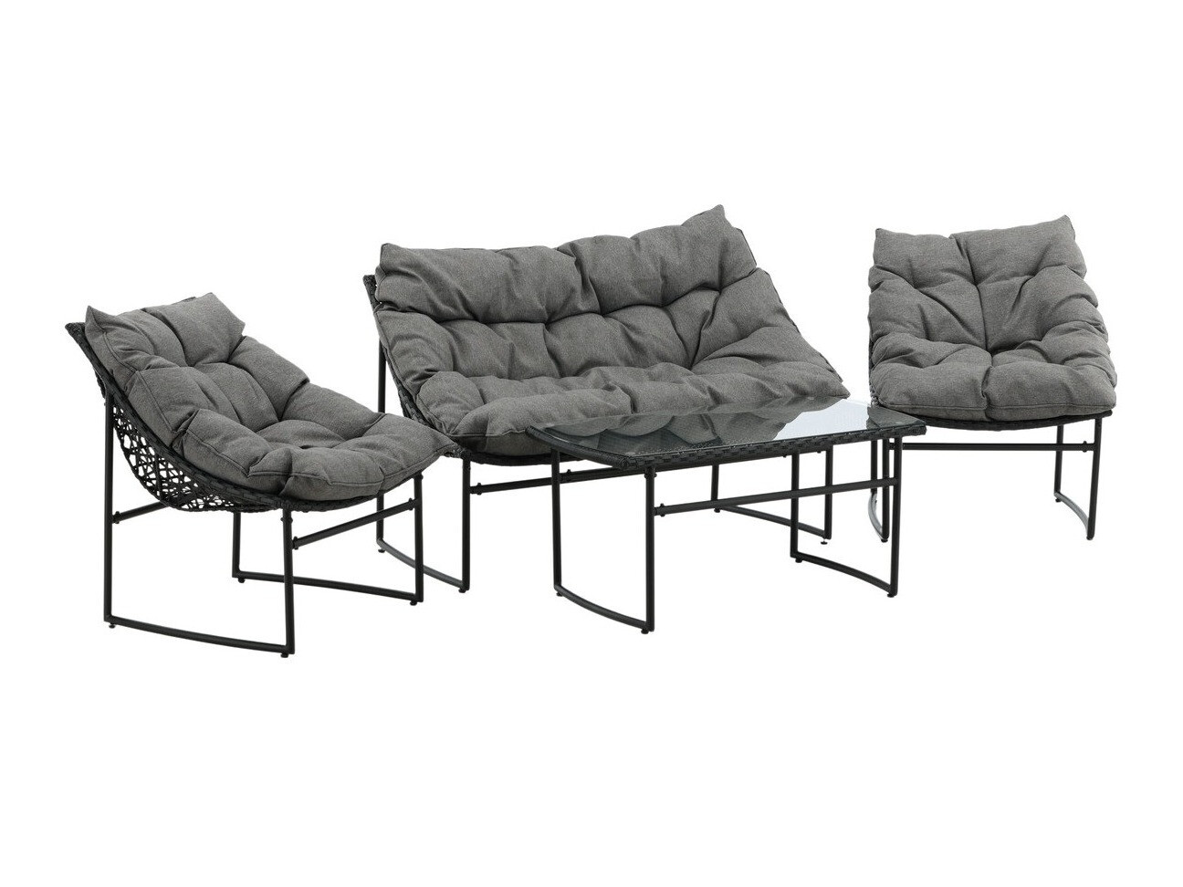 Conjunto de muebles de exterior Dallas 4732 (Negro + Gris)