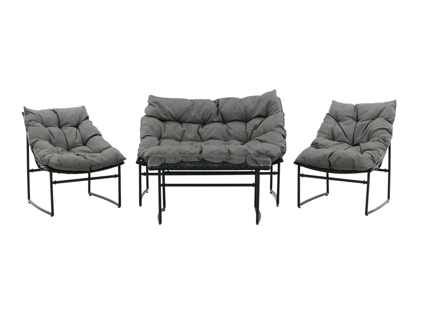 Conjunto de muebles de exterior Dallas 4732 (Negro + Gris)