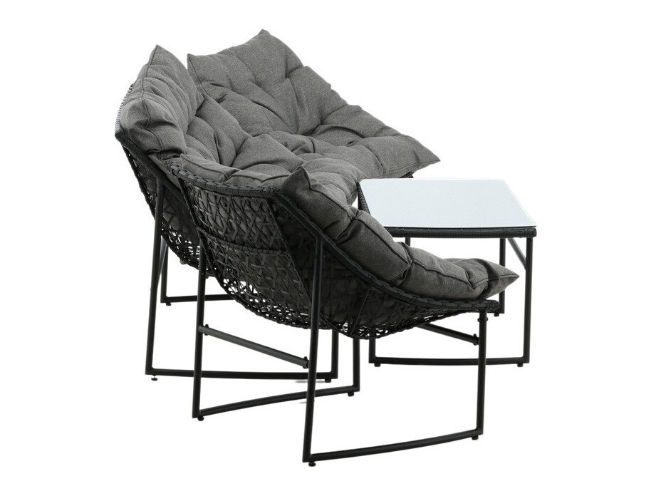 Conjunto de muebles de exterior Dallas 4732 (Negro + Gris)