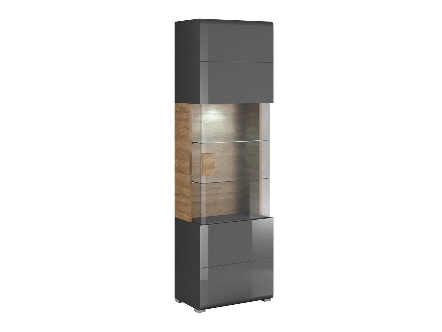 Estantería Torsone 103 (Antracita + Gloss antracita + Roble nieto)