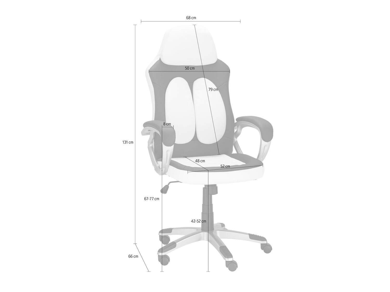 Silla de juego Denton 561 (Blanco + Negro)