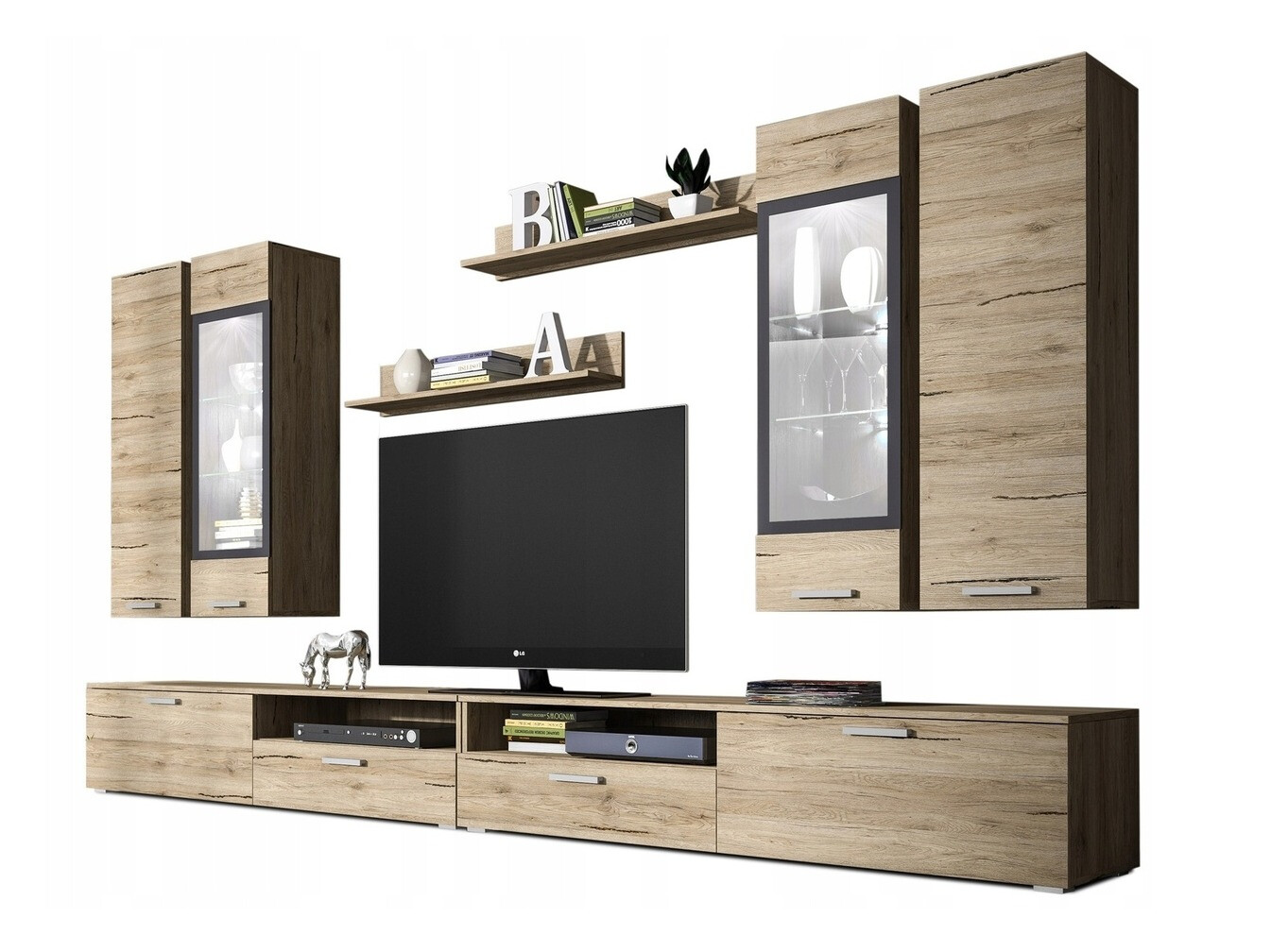 Conjunto de salón Austin 105 (Roble sanremo+ Antracita)