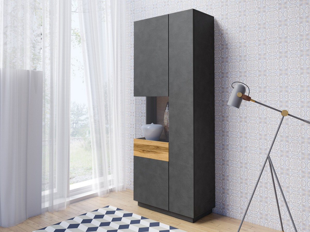 Estantería Livlore 100 (Madera gris + Roble wotan)