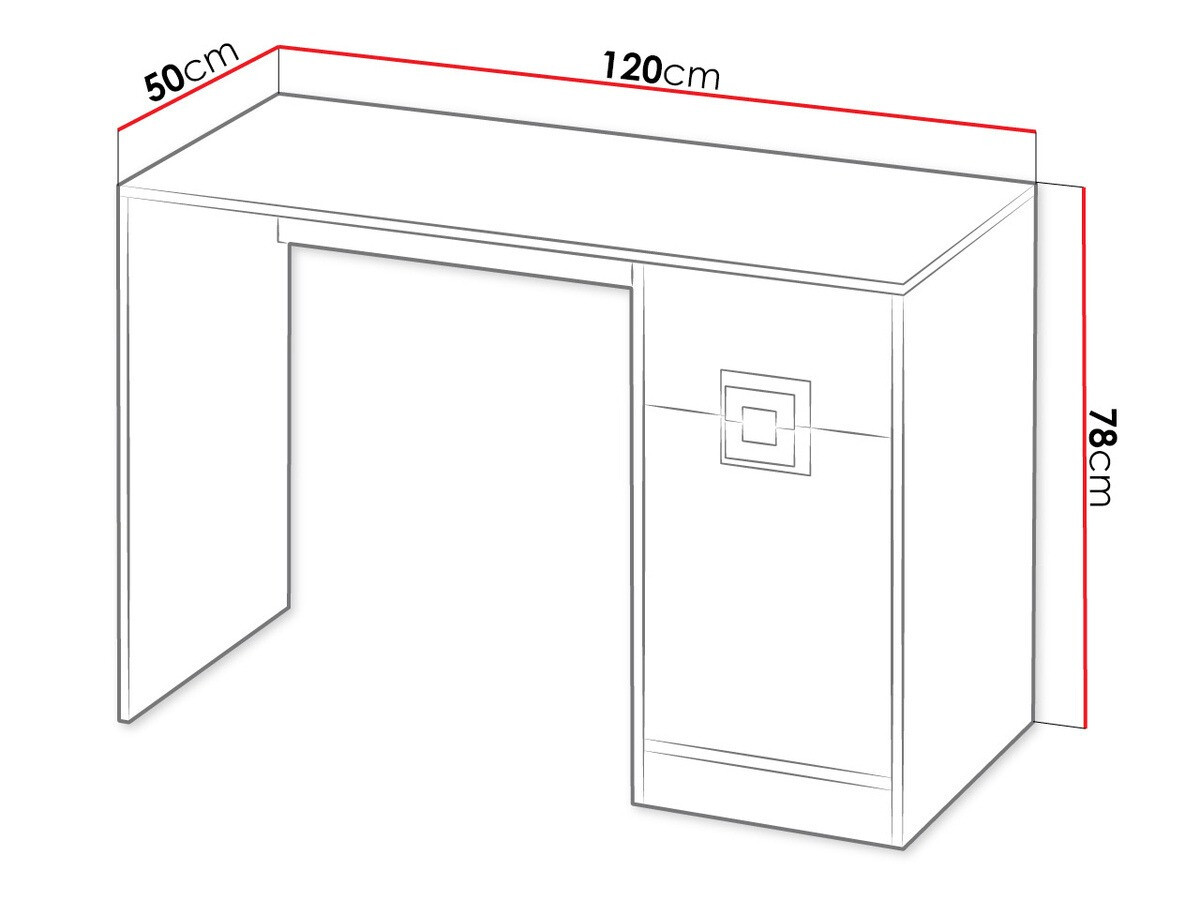 Mesa de oficina Balvire 110 (Roble claro + Blanco + Rosa)