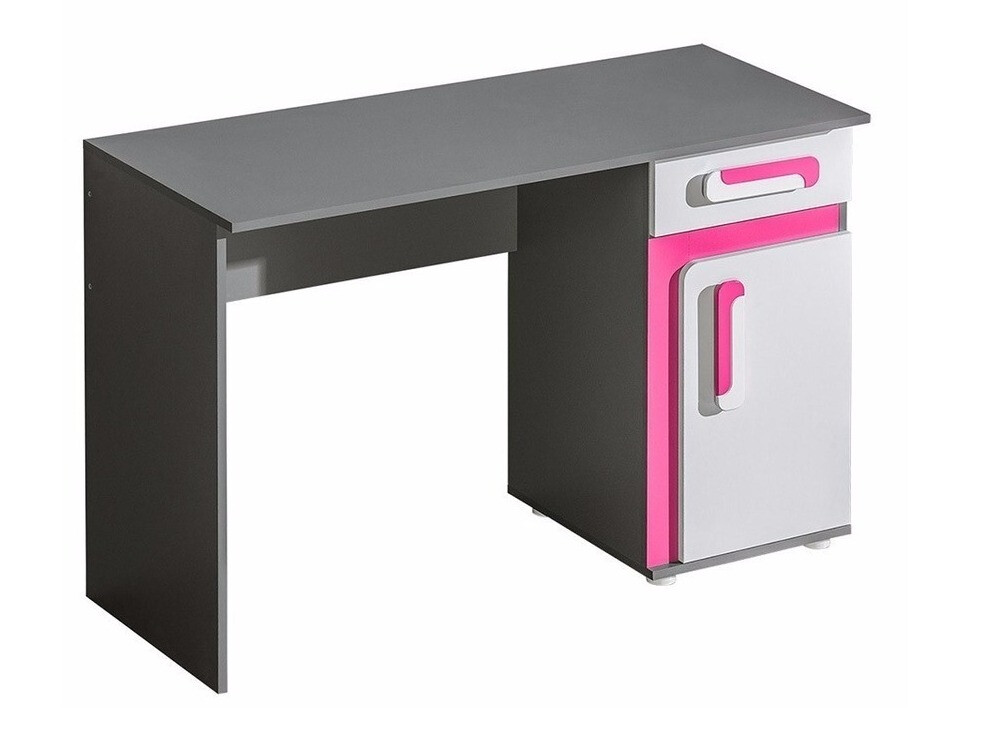 Mesa de oficina Levtala 109 (Antracita + Blanco + Rosa)