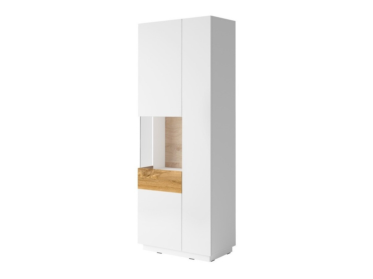 Estantería Livlore 100 (Blanco + Blanco brillante + Roble wotan)