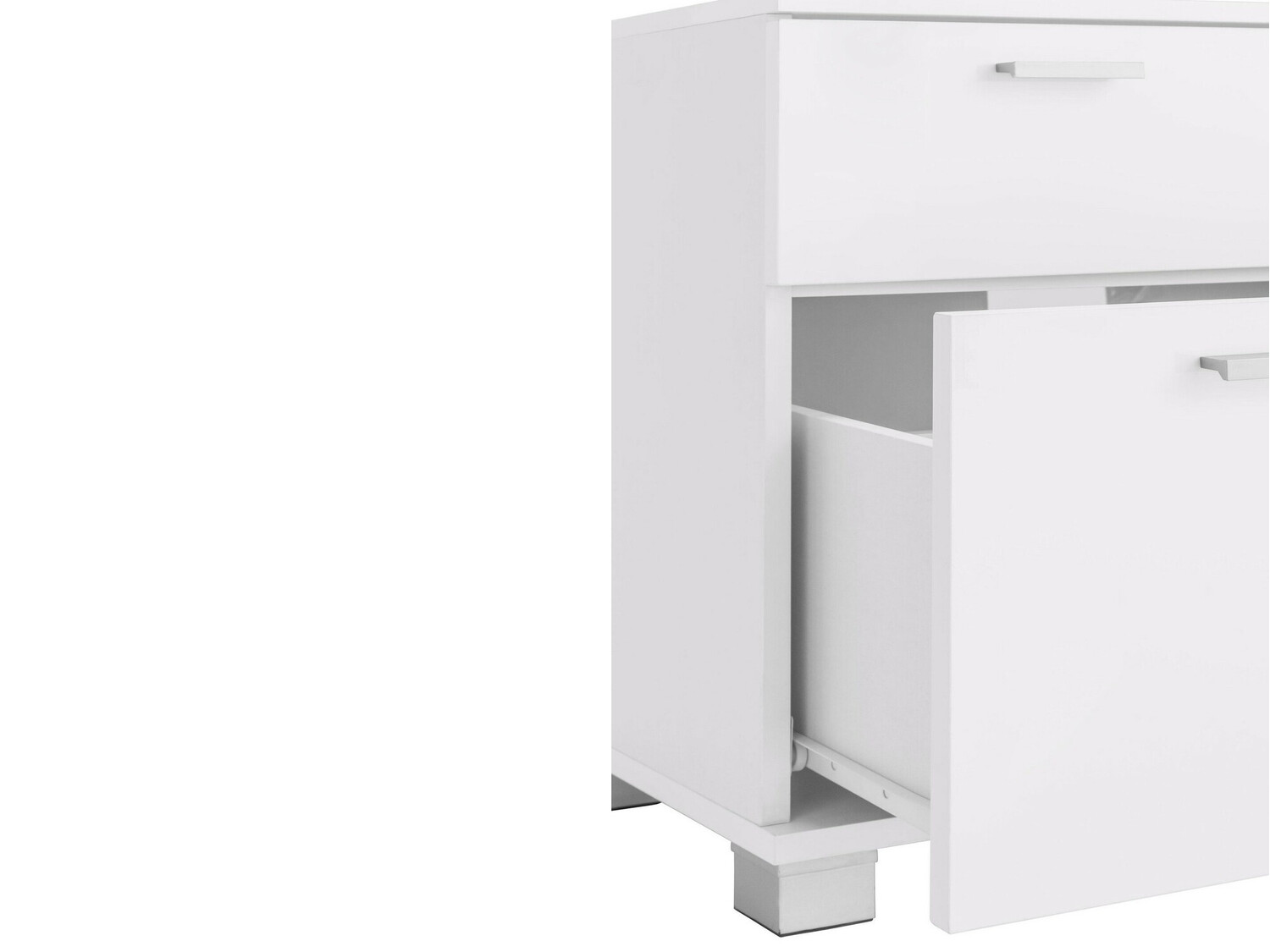 Armario de baño de pie para lavabo Denton 365 (Blanco brillante)