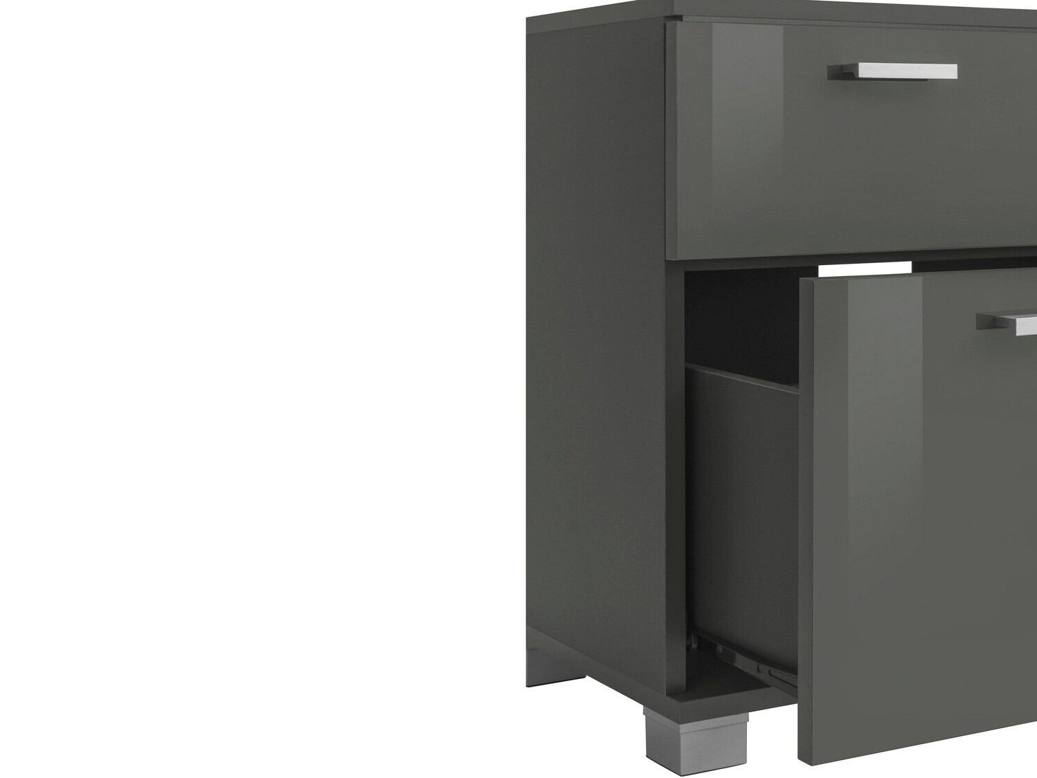 Armario de baño de pie para lavabo Denton 365 (Gris brillante)