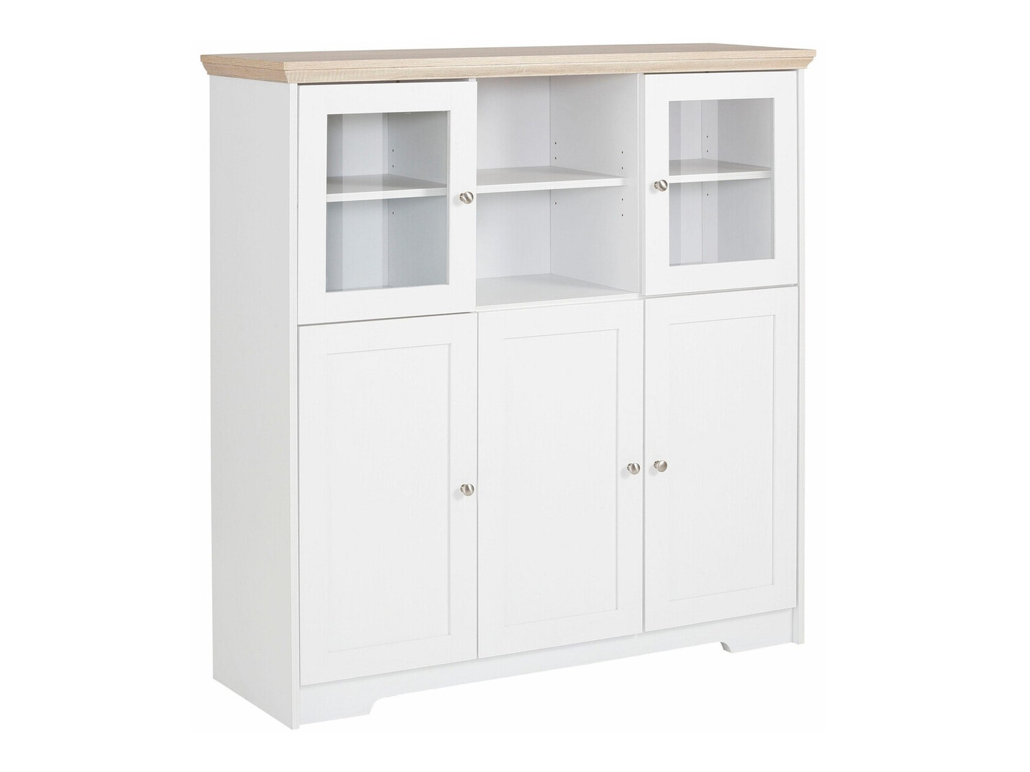 Aparador Odemela 104 (Blanco + Roble claro)