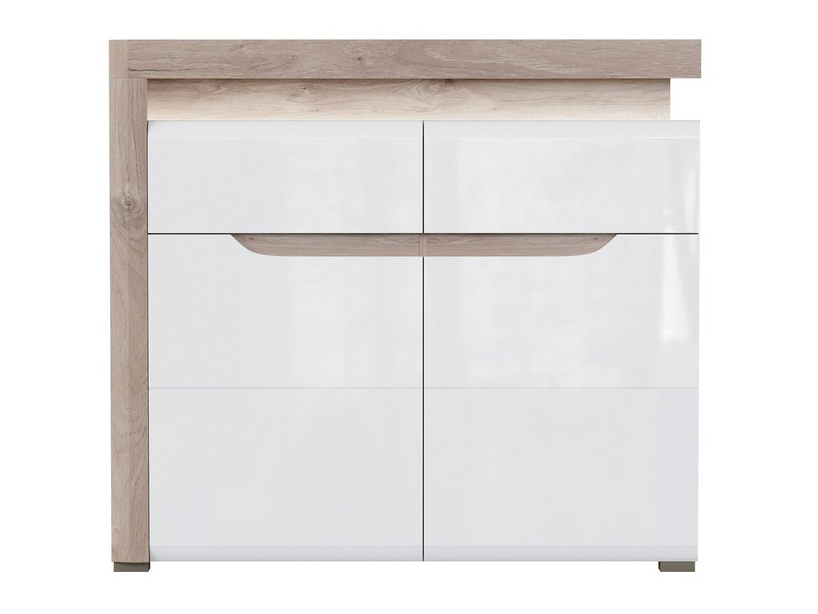 Cómoda Revelmi 102 (Roble + Blanco brillante)