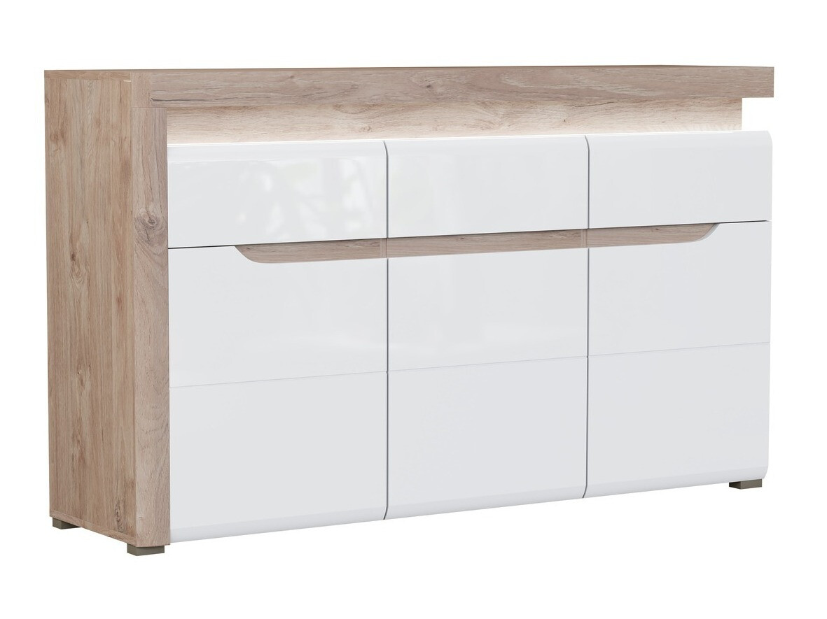 Cómoda Revelmi 103 (Roble + Blanco brillante)