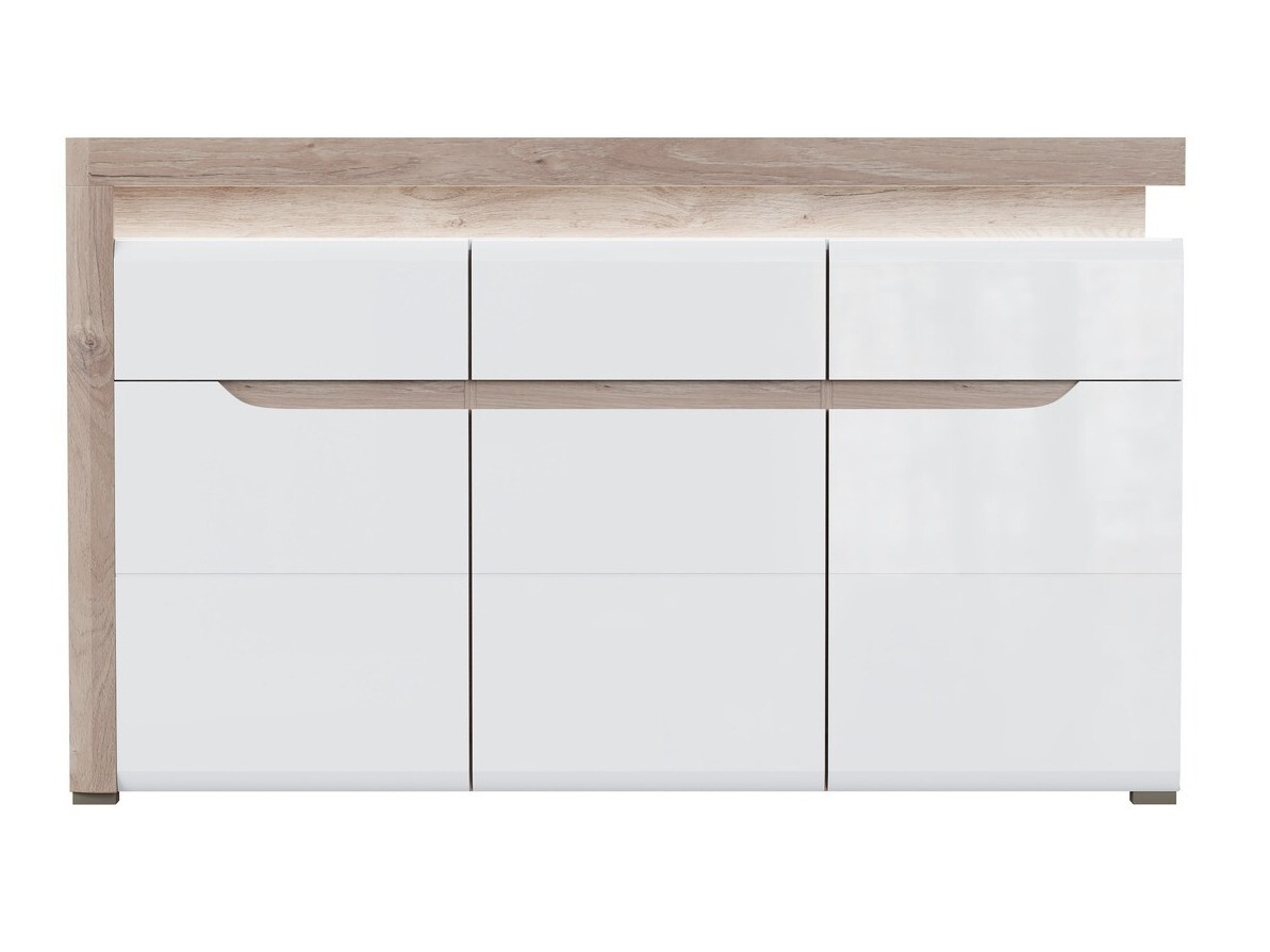 Cómoda Revelmi 103 (Roble + Blanco brillante)