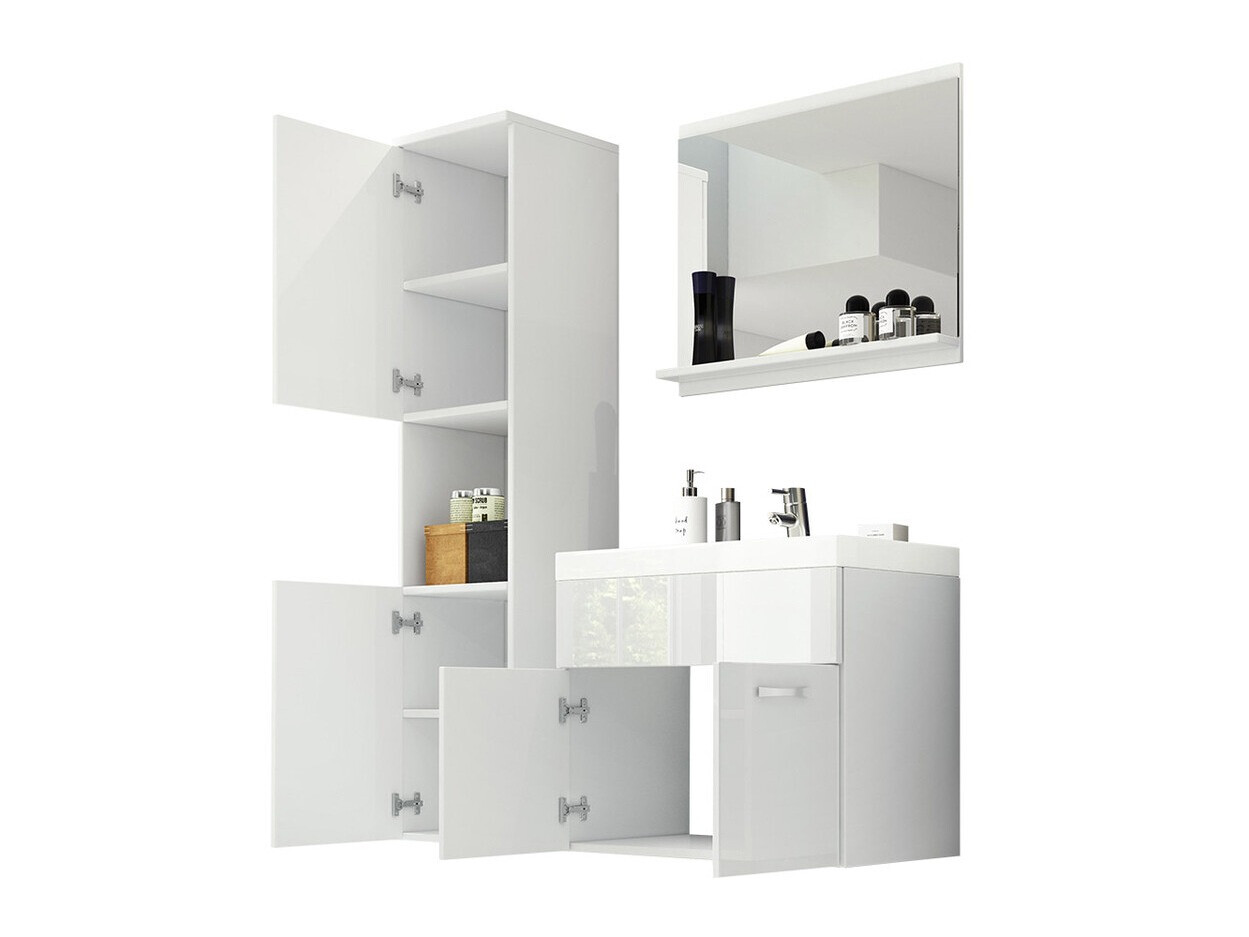 Conjunto de mueble de baño Sarasota 122 (Blanco + Gris brillante)