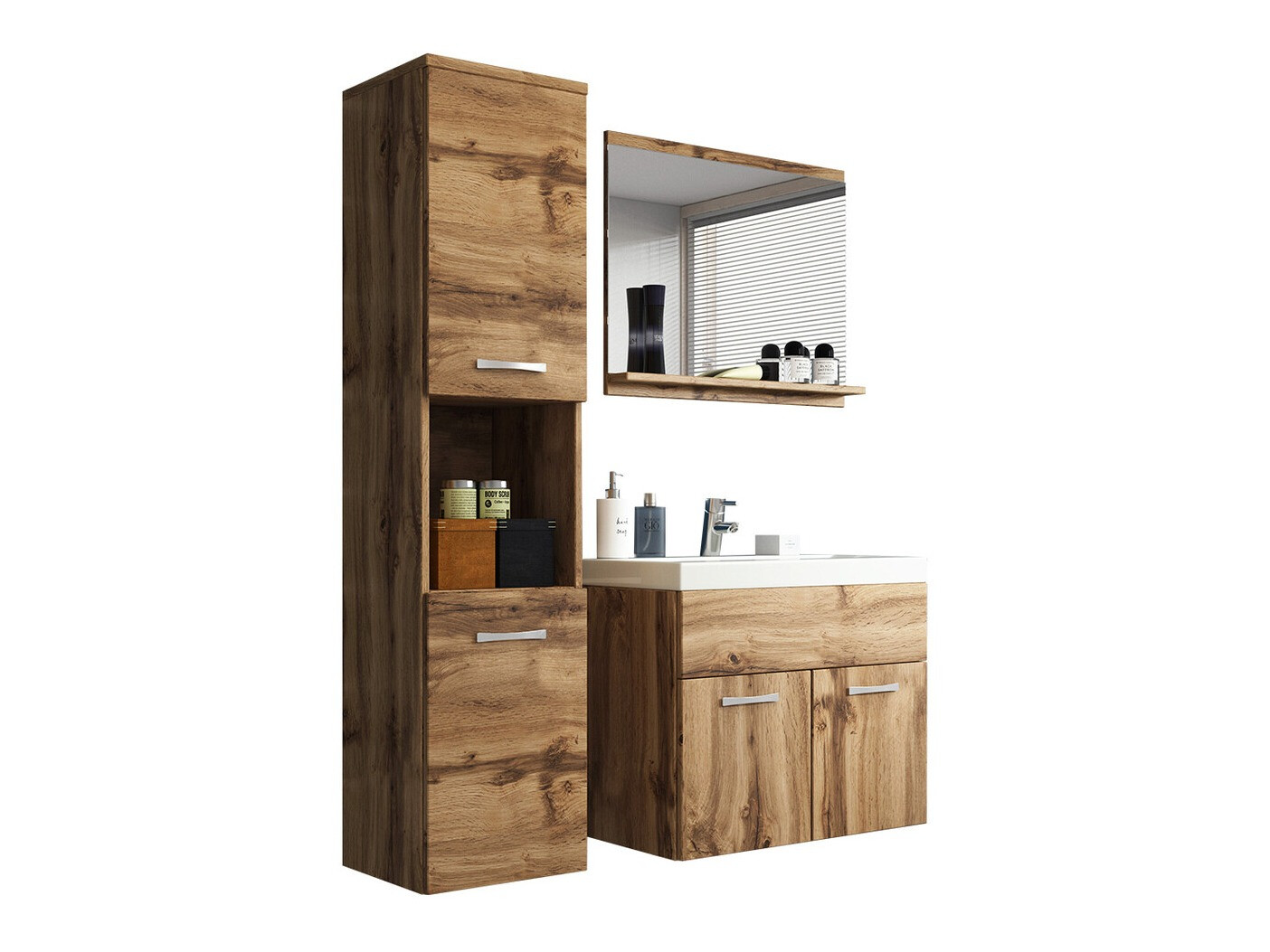 Conjunto de mueble de baño Sarasota 122 (Roble wotan)