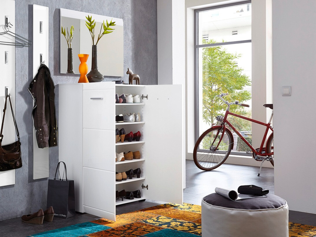 Estante para zapatos Livromu 102 (Blanco brillante)