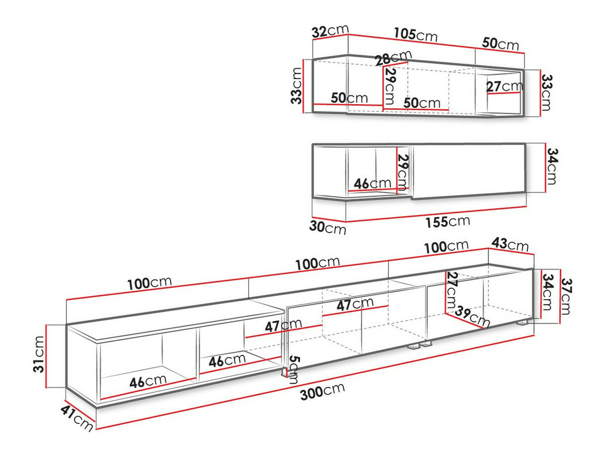 Conjunto de salón Remus XXV (Negro + Negro brillante + Roble Artisan)