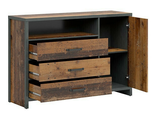 Conjunto para oficina en casa Belsera 115 (Marrón + Madera gris)