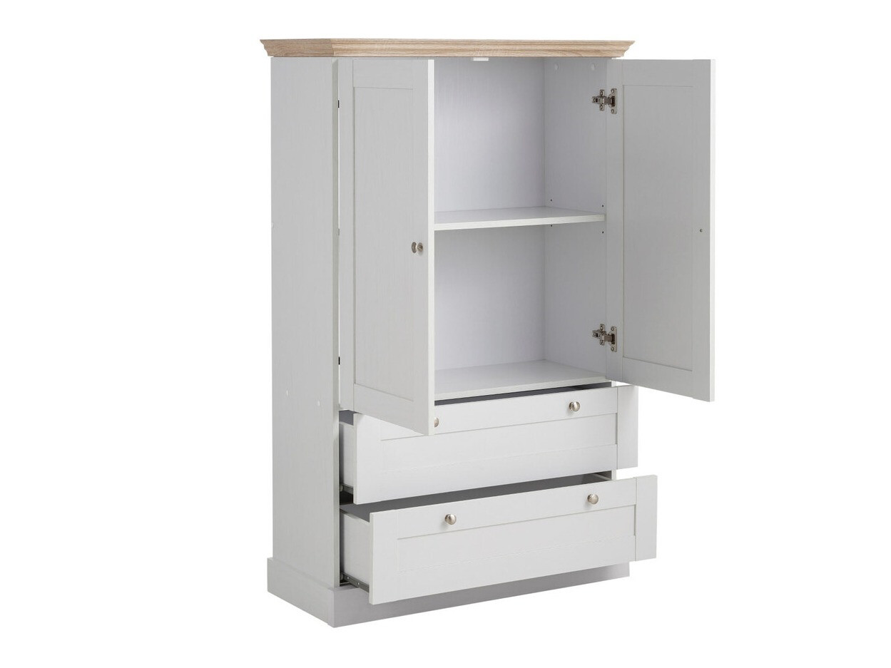 Cómoda Lirveri 102 (Blanco + Roble claro)