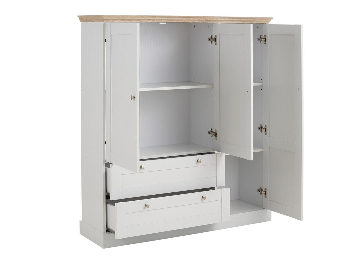 Cómoda Lirveri 103 (Blanco + Roble claro)