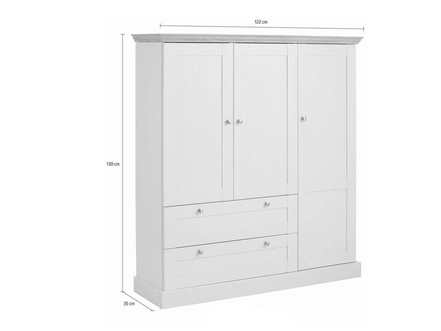 Cómoda Lirveri 103 (Blanco + Roble claro)