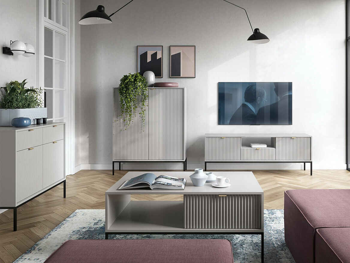 Conjunto de salón Lima L106 (Gris + Negro)