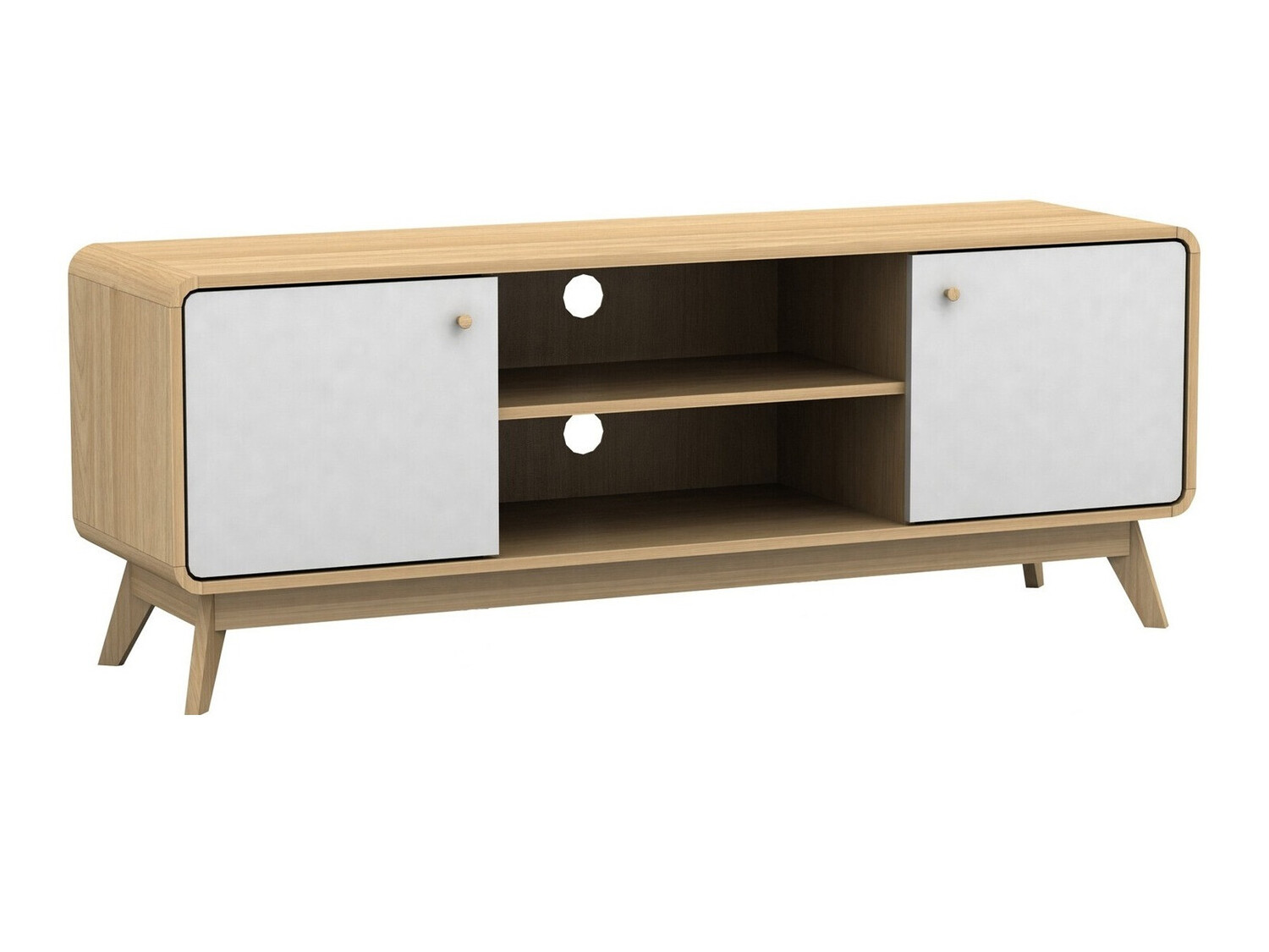 Mueble TV Elbtena 107 (Roble + Blanco)