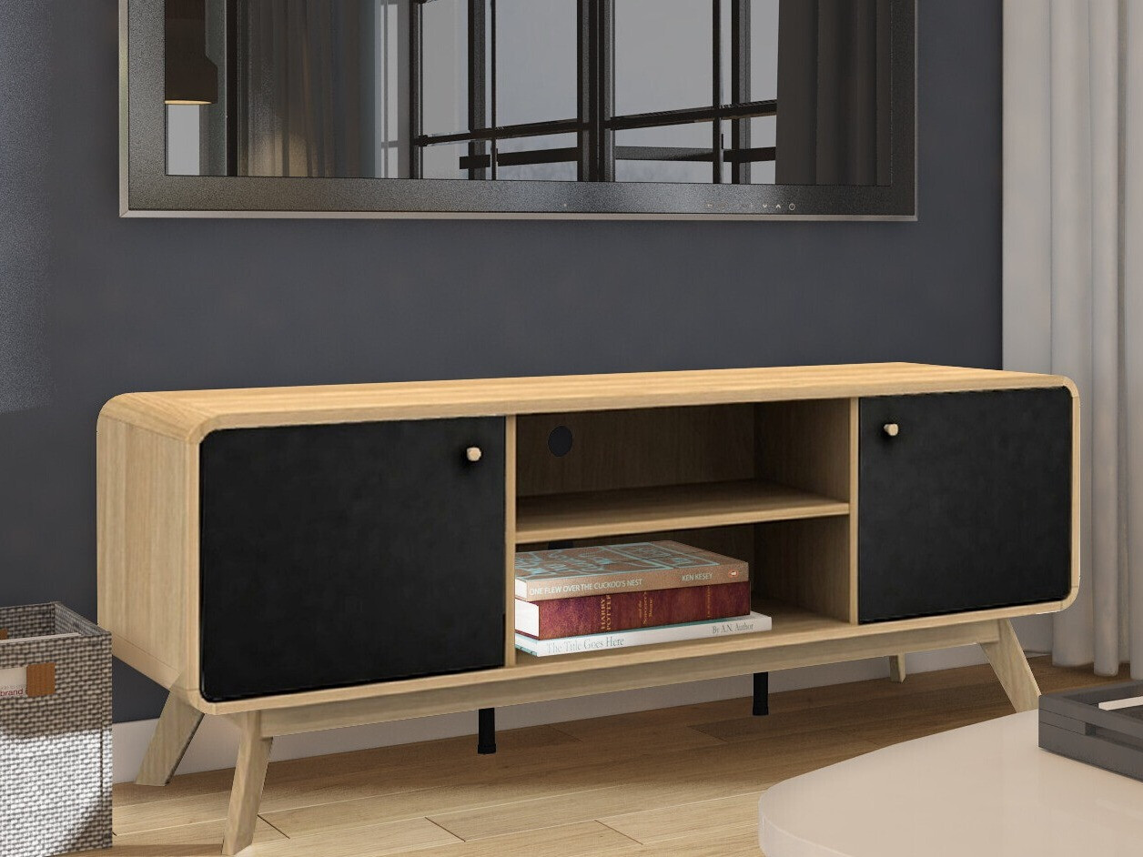 Mueble TV Elbtena 107 (Roble + Negro)