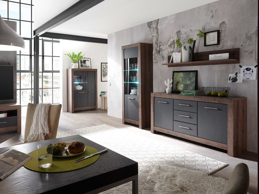 Cómoda Dunfelu 100 (Roble del Monastery + Roble negro)