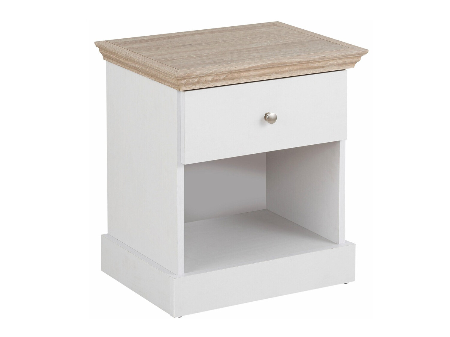 Mesilla de noche Lirveri 111 (Blanco + Roble claro)