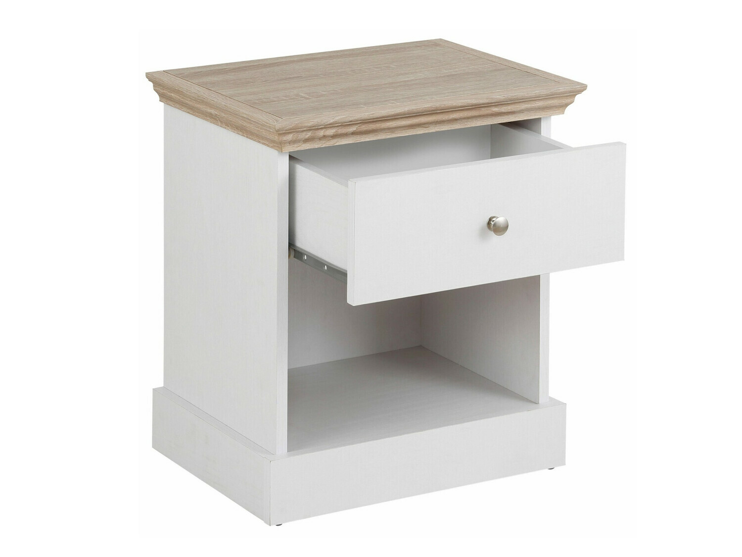 Mesilla de noche Lirveri 111 (Blanco + Roble claro)