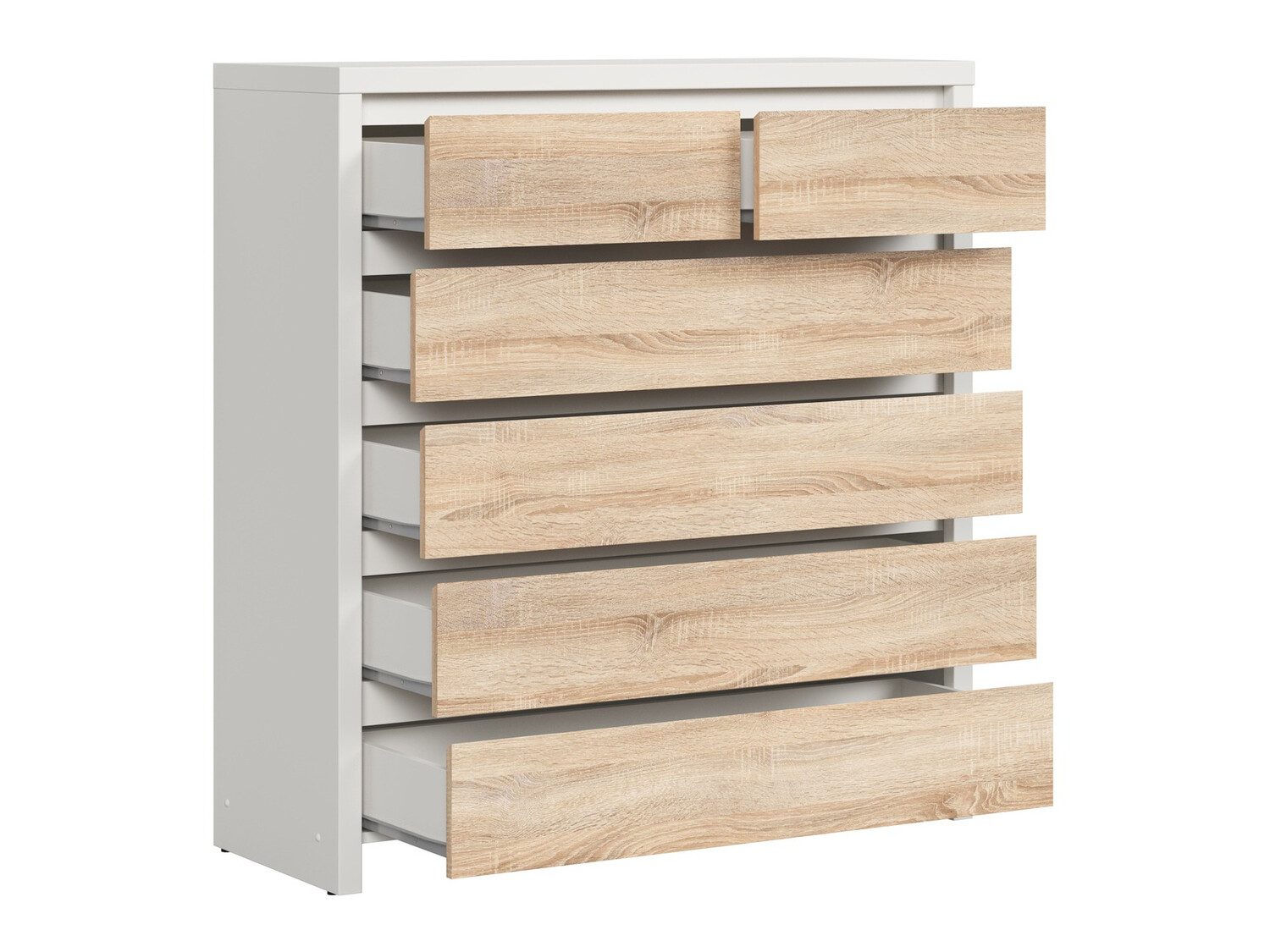 Cómoda Nolroma 126 (Blanco + Roble Sonoma)