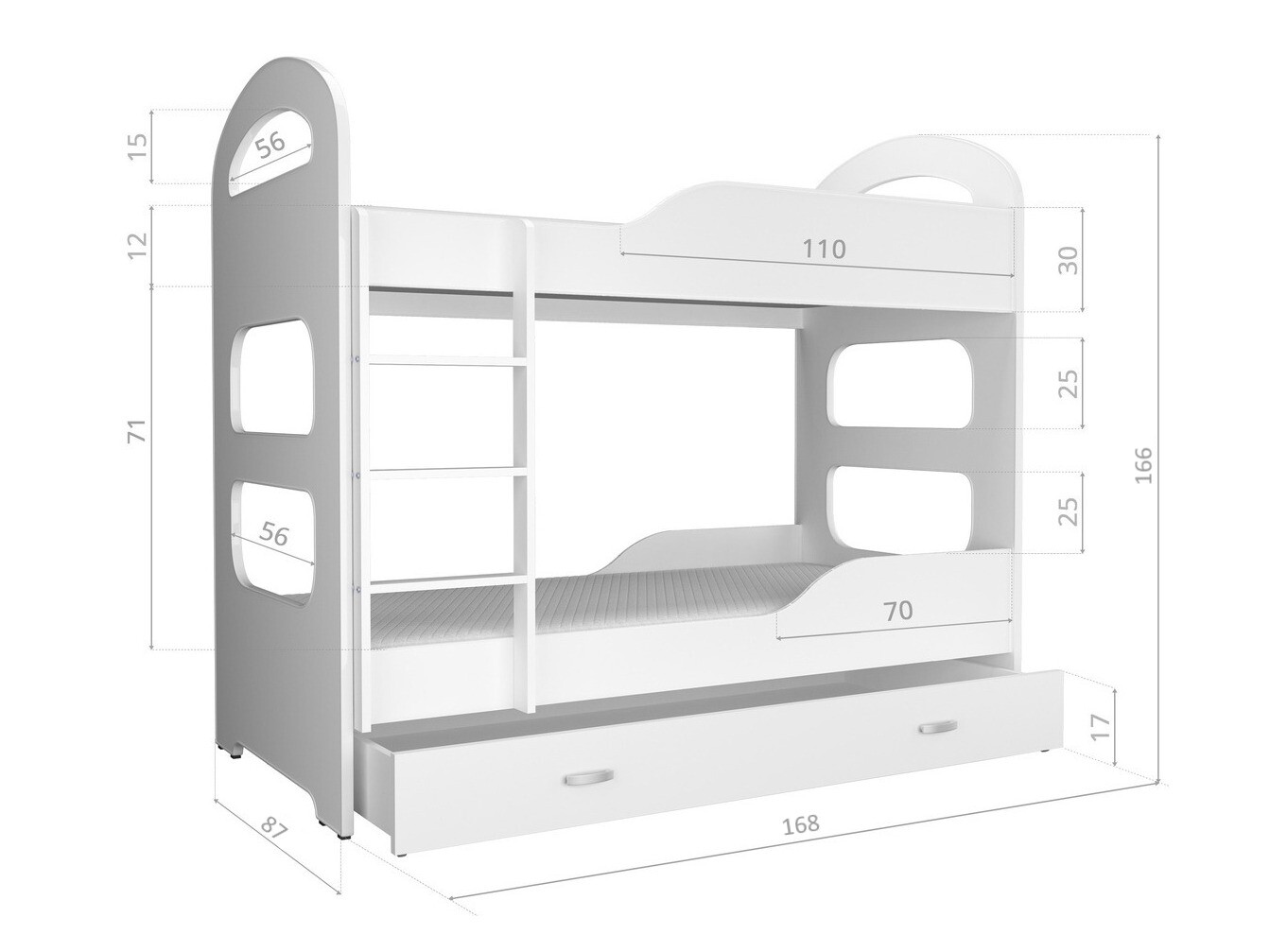 Litera Aurora 116 (Blanco + Azul)