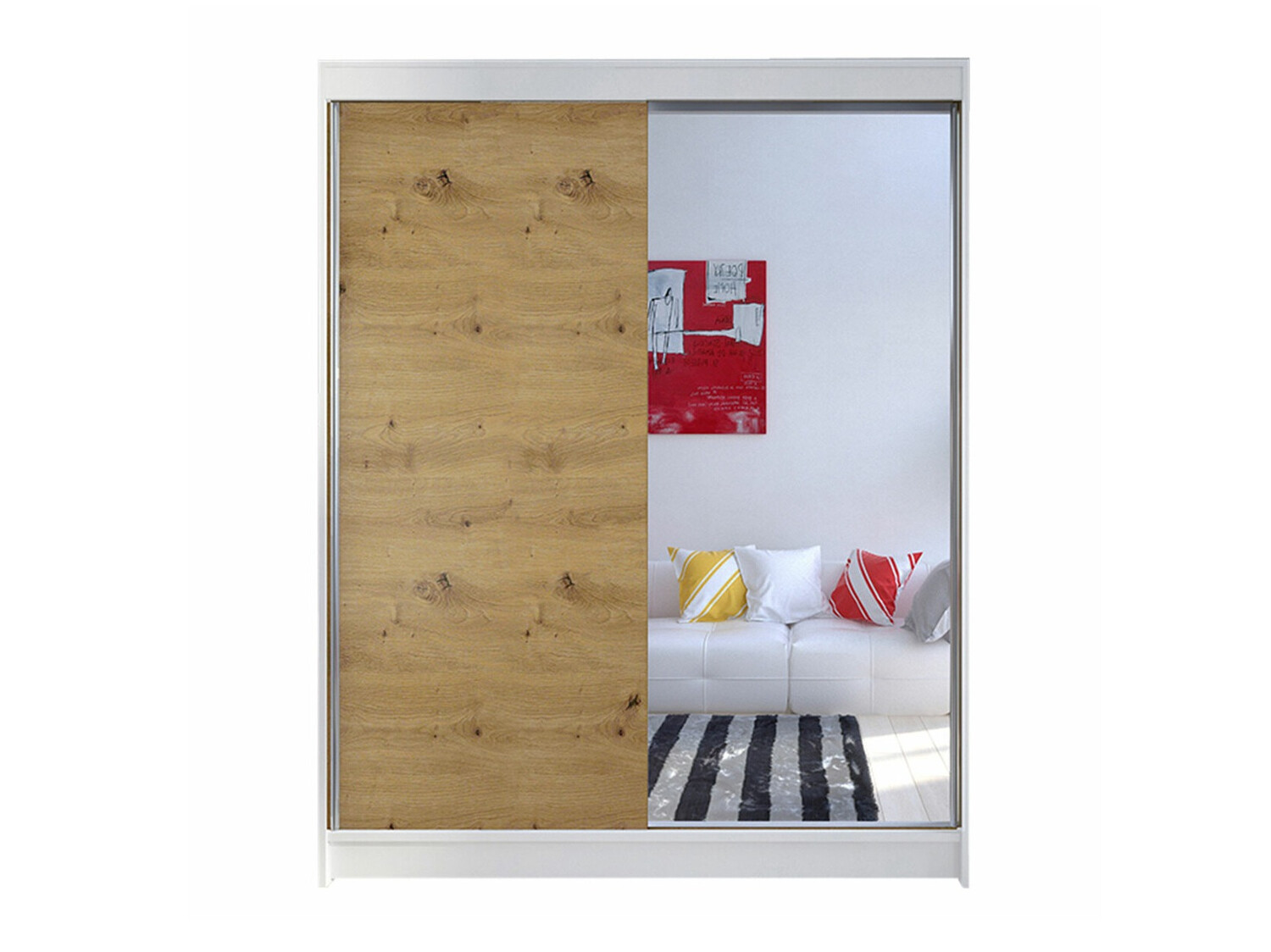 Armario Closico Vastor I (Blanco + Roble Artisan)