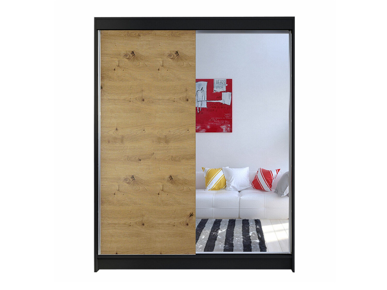 Armario Closico Vastor I (Negro + Roble Artisan)
