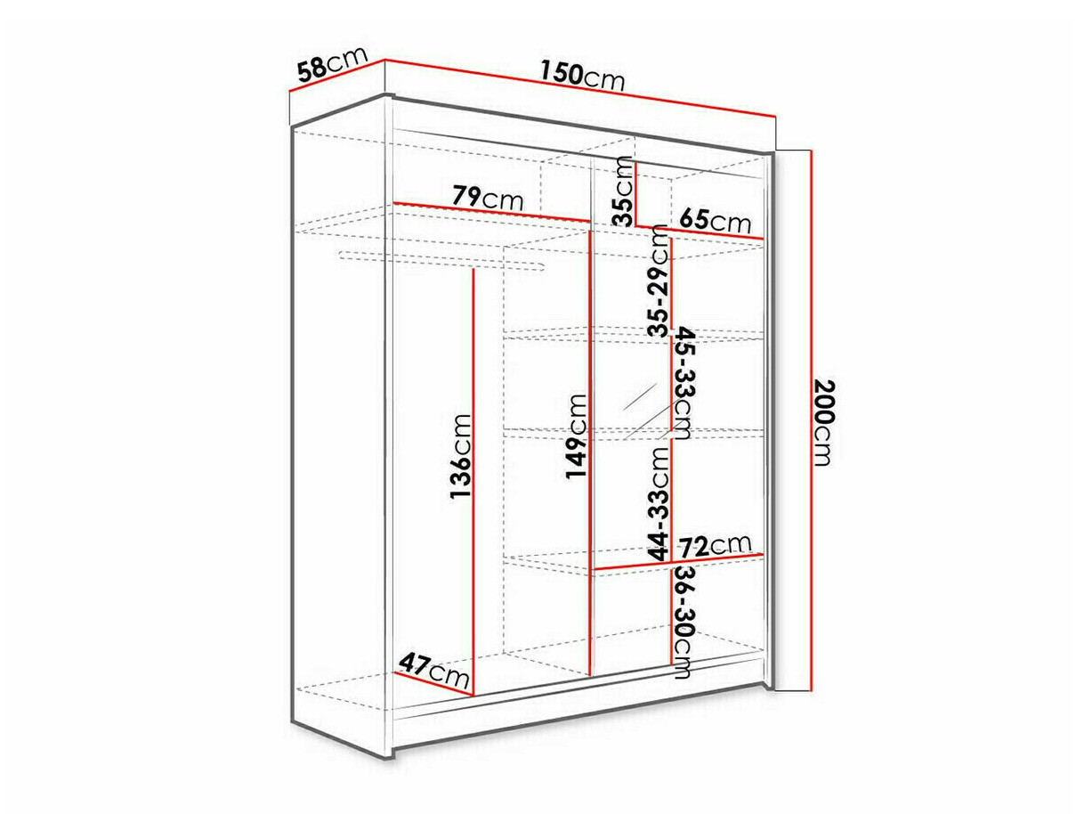 Armario Closico Vastor I (Negro + Roble Artisan)