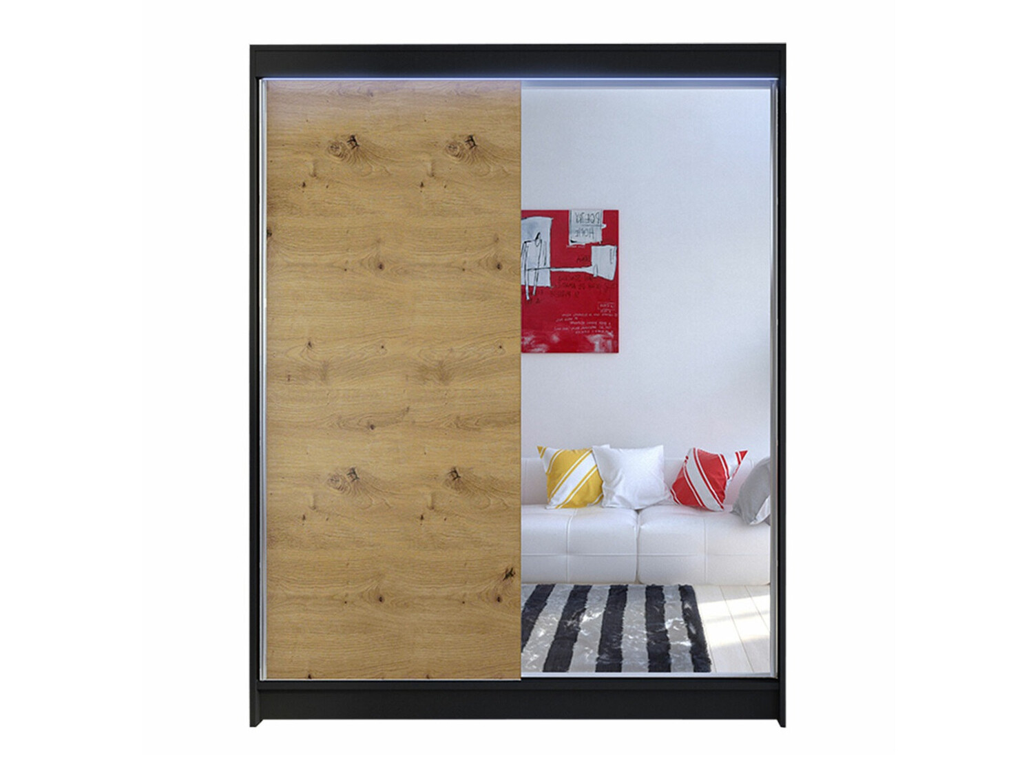 Armario Closico Vastor I (Negro + Roble Artisan)