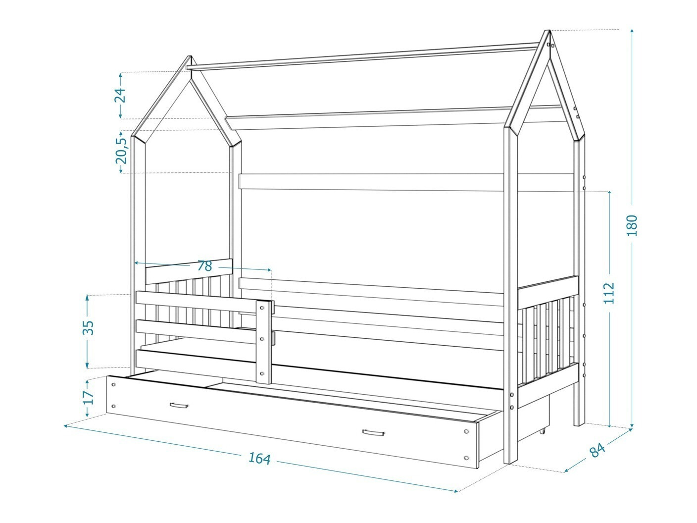 Cama Aurora 122 (Pino)