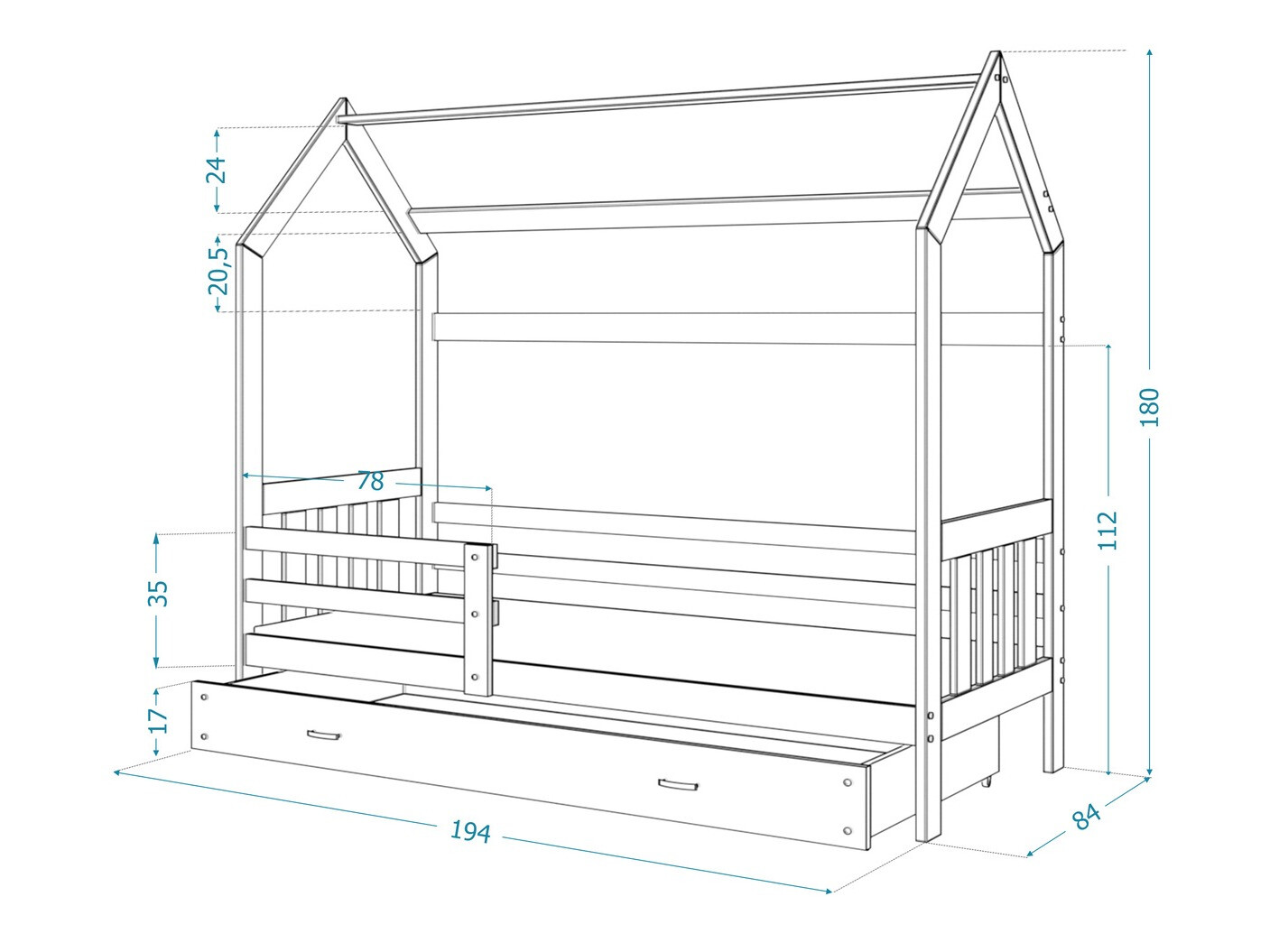 Cama Aurora 123 (Blanco)