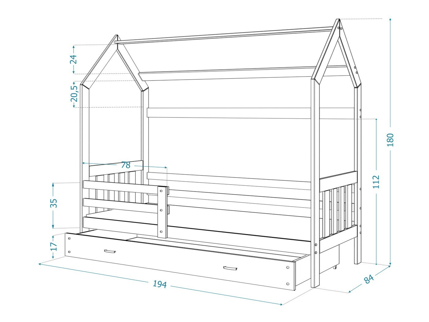Cama Aurora 123 (Blanco)