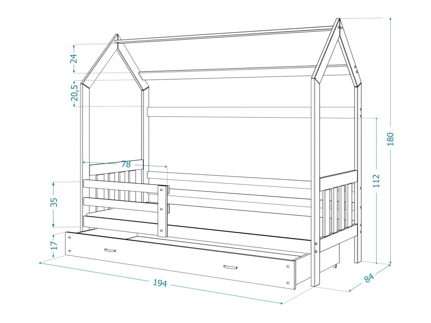 Cama Aurora 123 (Pino)