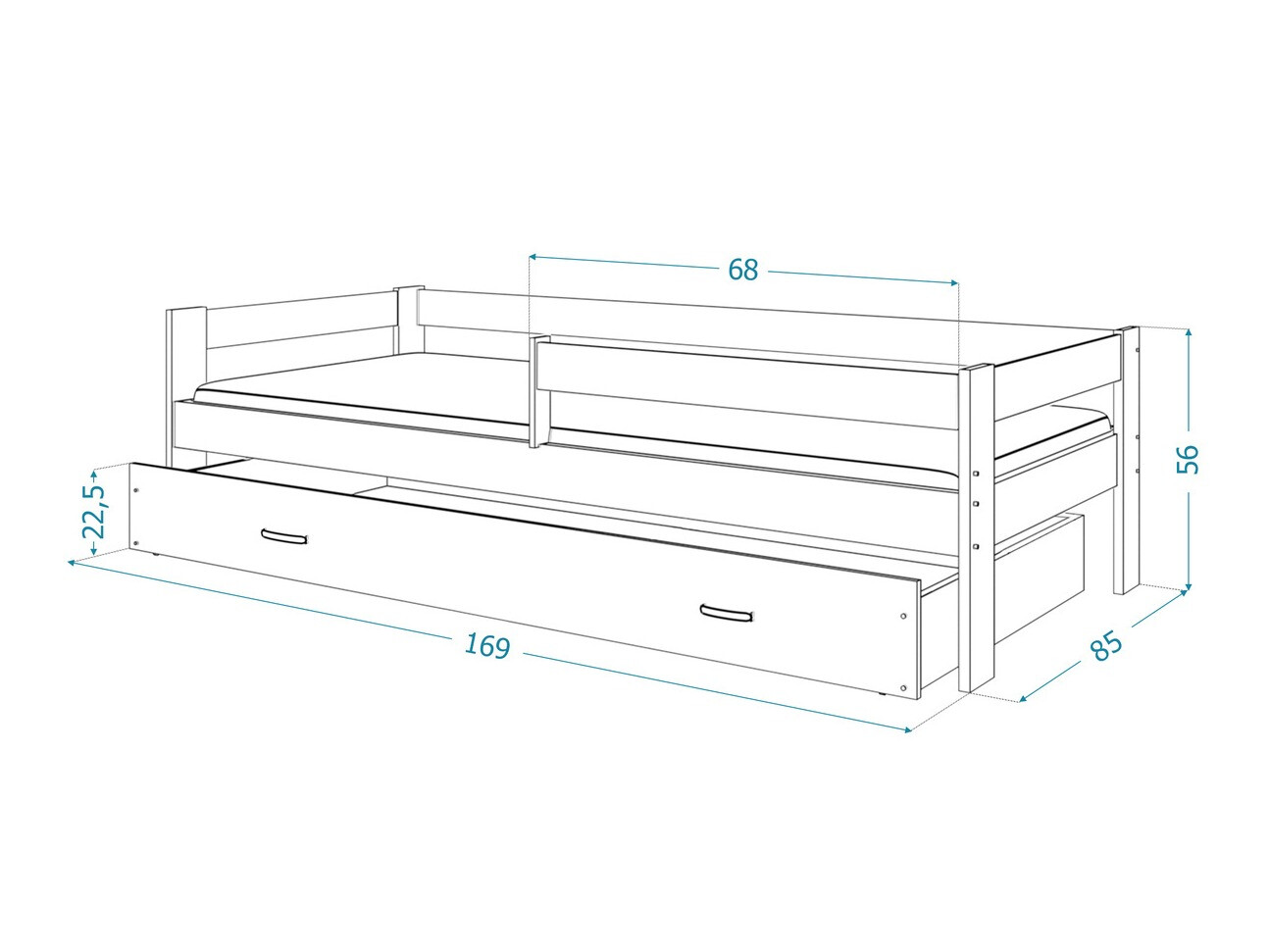 Cama Aurora 125 (Gris)