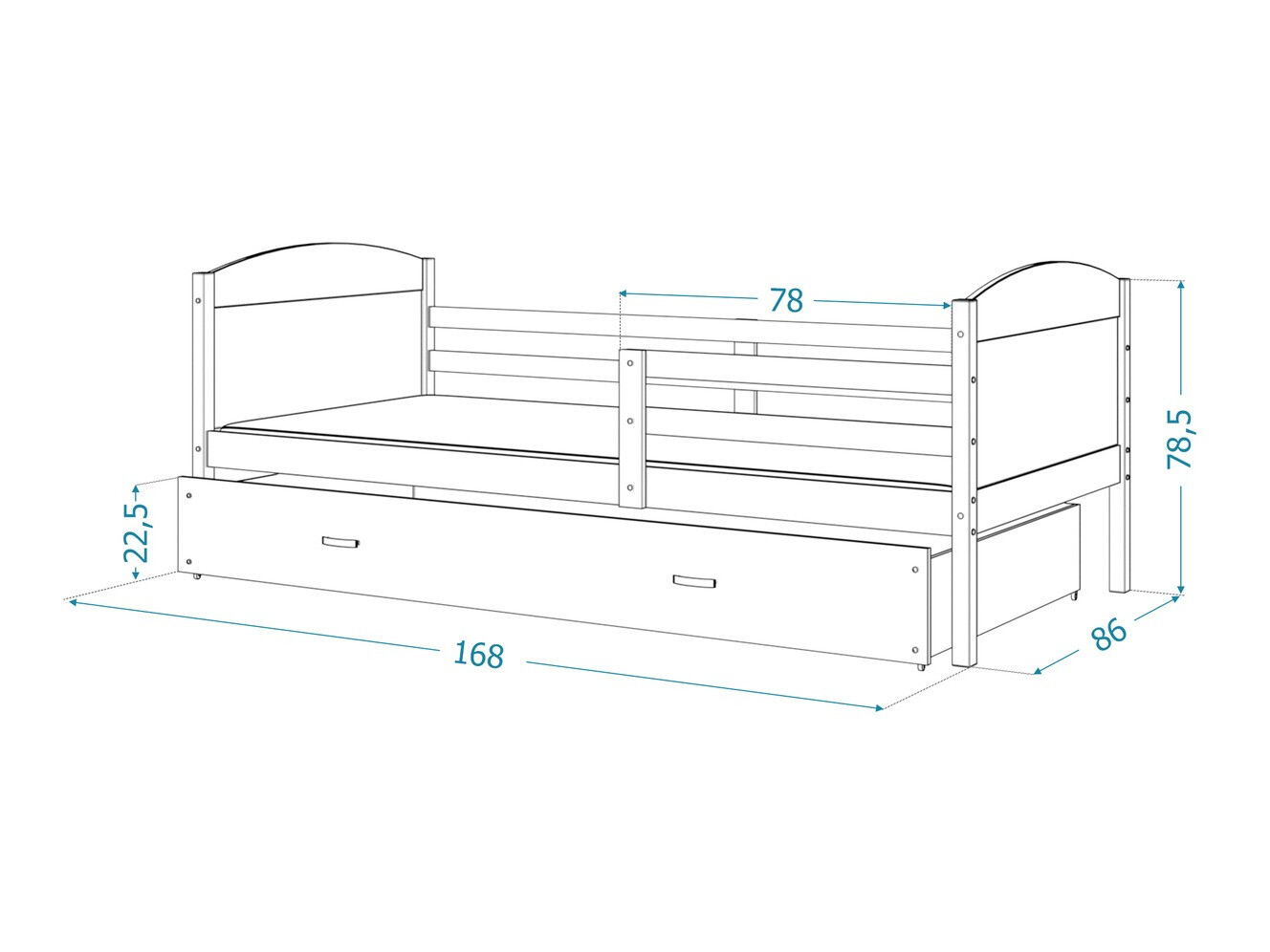 Cama Aurora 127 (Pino)