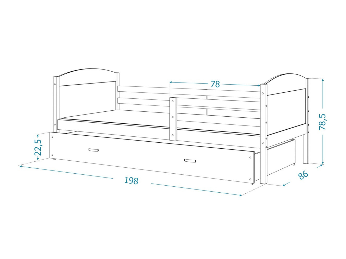 Cama Aurora 128 (Pino)