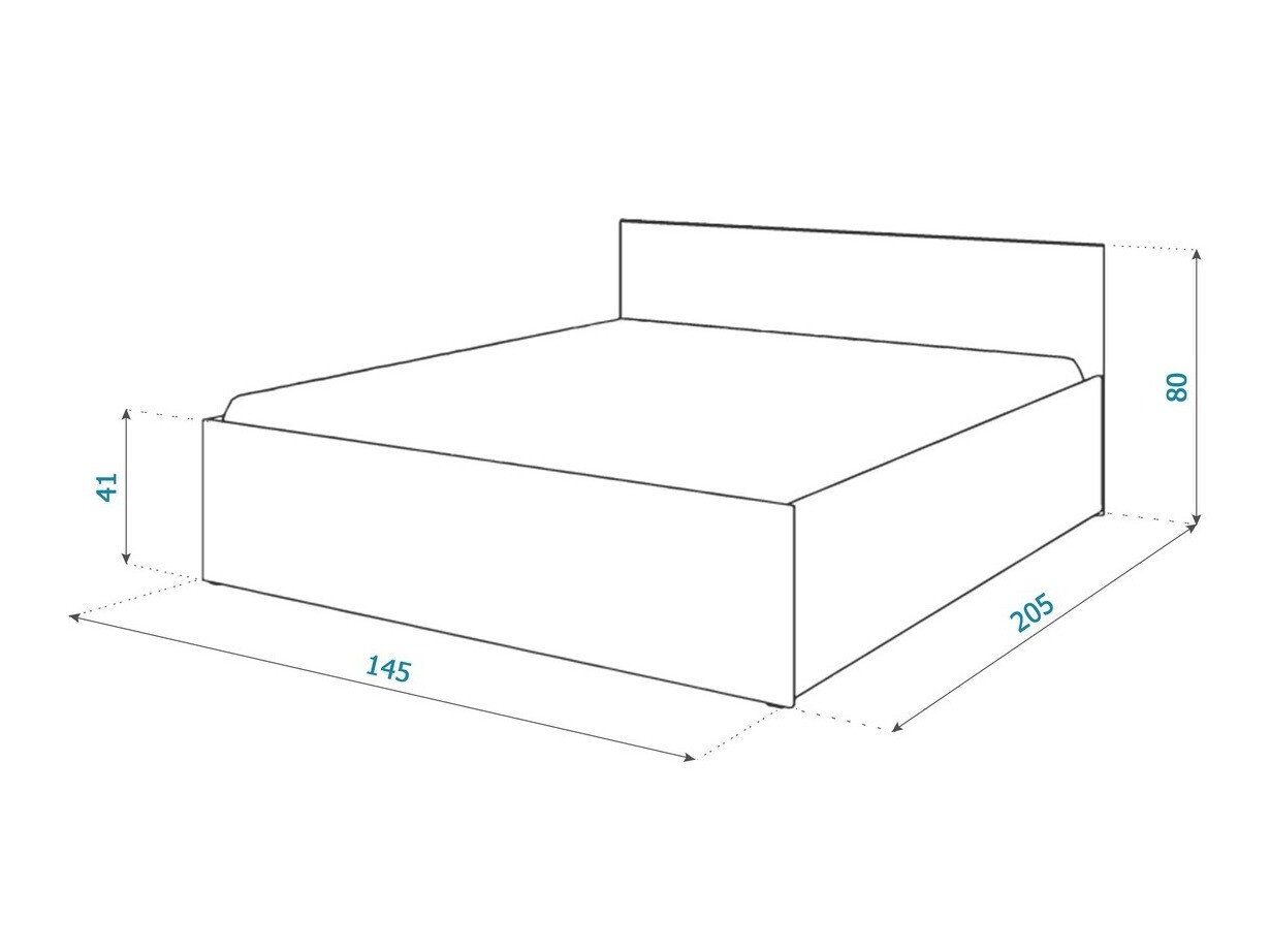 Cama Aurora 145 (Blanco + Gris)