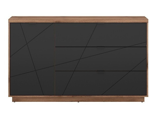 Cómoda Fivale 100 (Roble delano oscuro + Negro mate)
